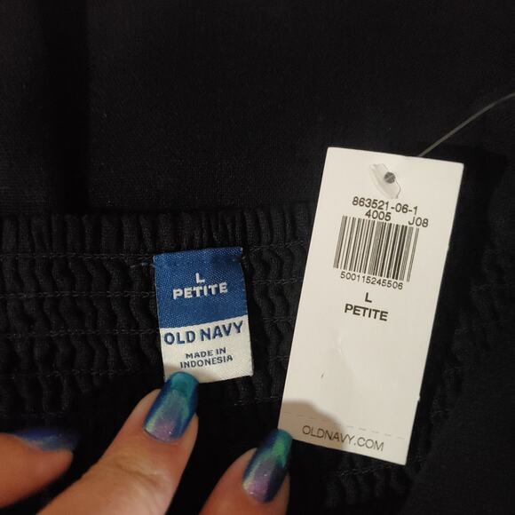 Old Navy NWT Womens Linen Blend Mini Cami Dress Size LP Black Pockets Minimalist - Picture 7 of 13